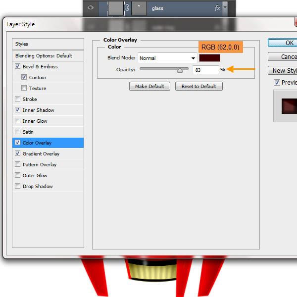 制作精致红色卡通小火箭图片的PS教程