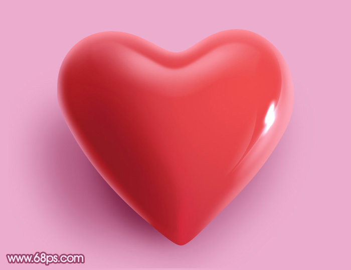 制作立体粉色水晶心形图片的PS教程