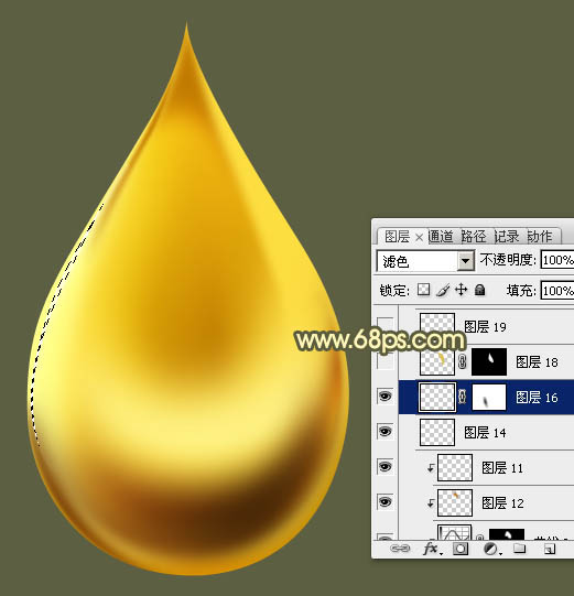 制作精致漂亮金色水滴图案的PS教程