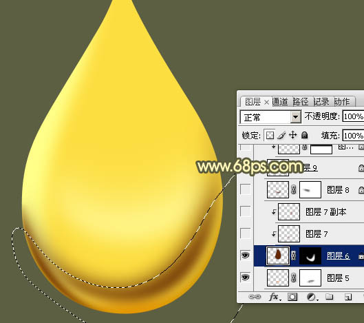 制作精致漂亮金色水滴图案的PS教程
