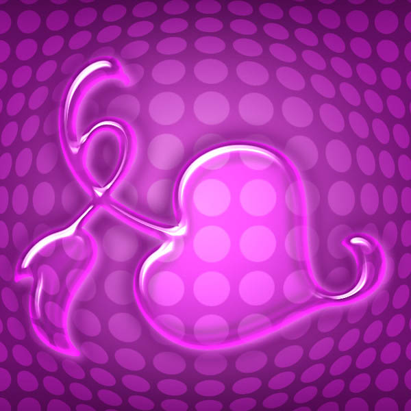 制作紫色透明水晶心形图案的PS教程