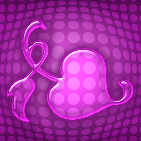 制作紫色透明水晶心形图案的PS教程