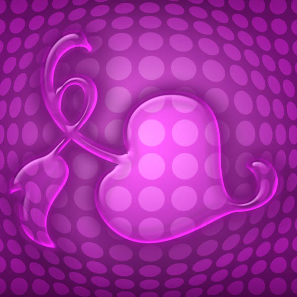 制作紫色透明水晶心形图案的PS教程