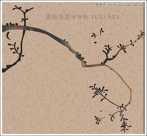 CorelDRAW实例教程：绘制中国风梅雀图教程,PS教程,思缘教程网