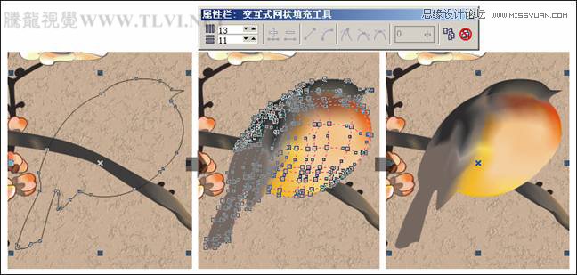 CorelDRAW实例教程：绘制中国风梅雀图教程,PS教程,思缘教程网