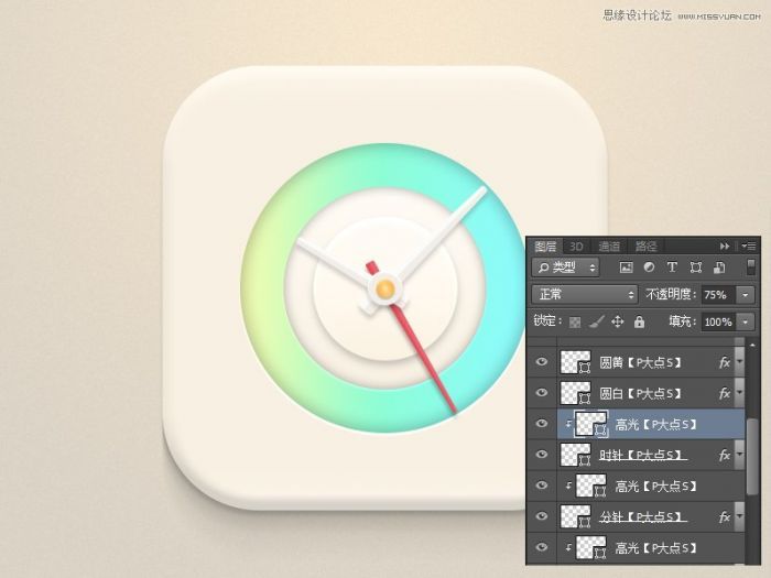 学习鼠绘立体时钟APP图标的PS教程
