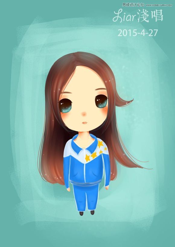 学习鼠绘Q版卡通小女孩图片的PS教程