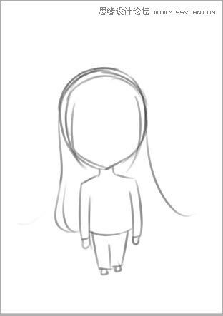 学习鼠绘Q版卡通小女孩图片的PS教程