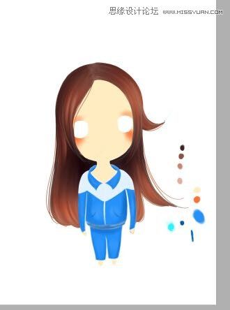 学习鼠绘Q版卡通小女孩图片的PS教程