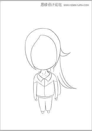 学习鼠绘Q版卡通小女孩图片的PS教程