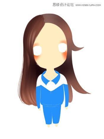 学习鼠绘Q版卡通小女孩图片的PS教程