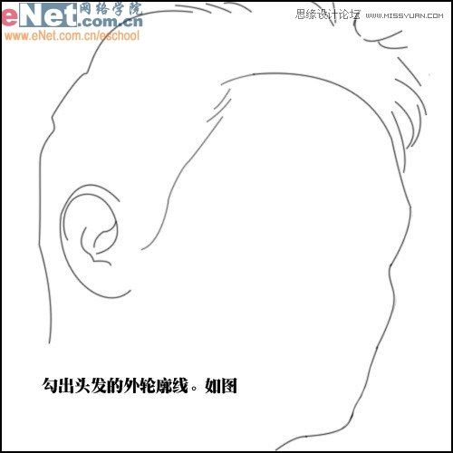 PS鼠绘帅气男生头像照片素描铅笔画