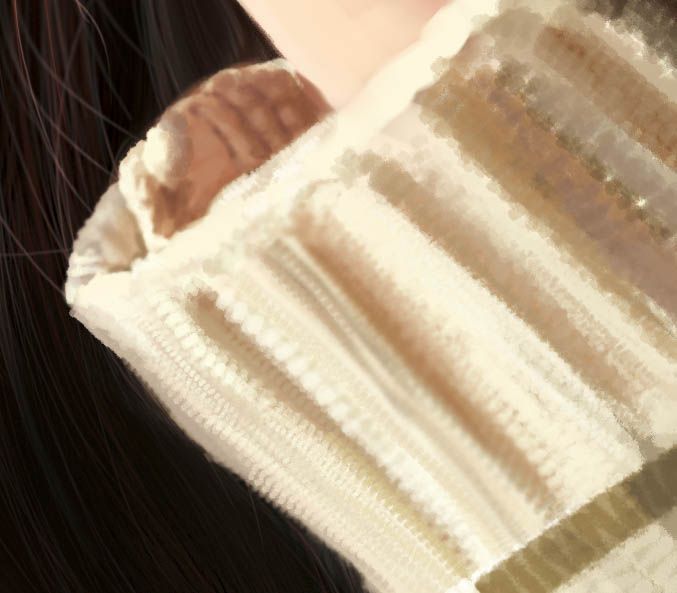 PS鼠绘坐在餐厅等候的逼真美女图片