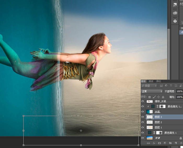 ps如何合成水中穿越场景的特效图片(2)