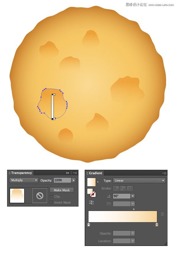 Illustrator绘制逼真的牛奶和燕麦饼干,PS教程,思缘教程网