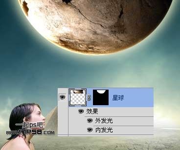 PS合成荒凉星球上的寂寞女孩照片