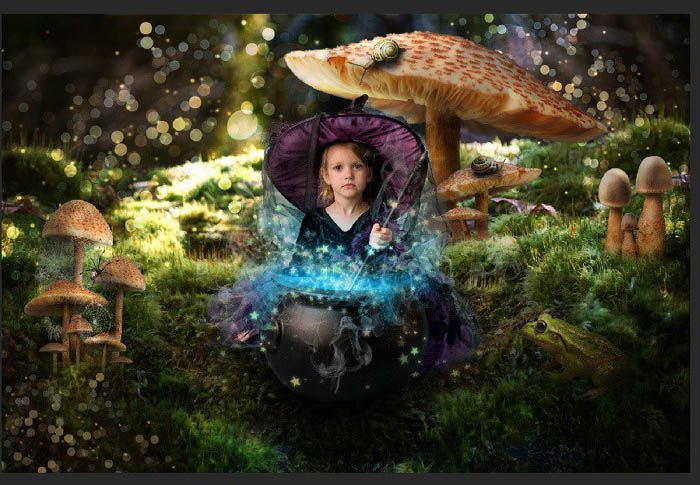 ps如何合成梦幻森林中的魔法小女孩照片(5)