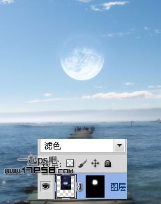 Photoshop合成梦幻蓝色大海场景图片