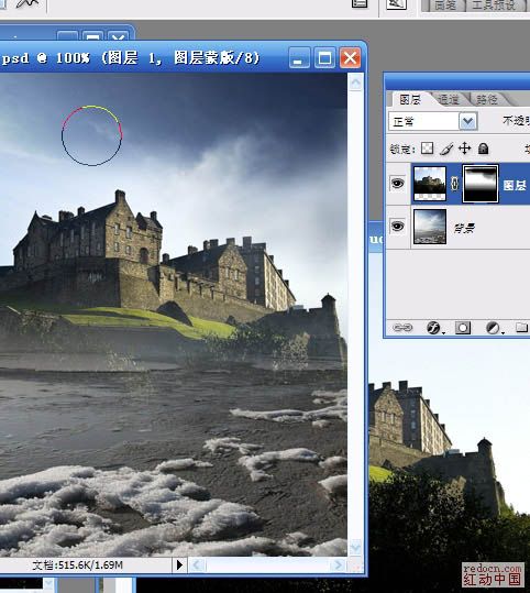 用PS怎样合成风雪过后的城堡图片