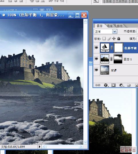 用PS怎样合成风雪过后的城堡图片