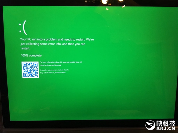 Windows 10正式加入死机“绿屏”:仅限内测版本