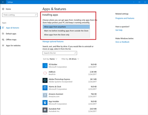 Windows 10新版Build 15046推送!可屏蔽非商店APP