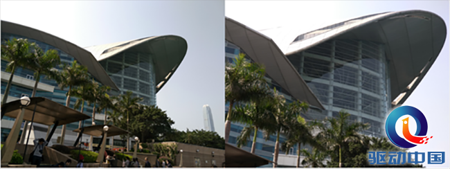 　左图：金立M2017两倍光学变焦前右图：金立M2017两倍光学变焦后