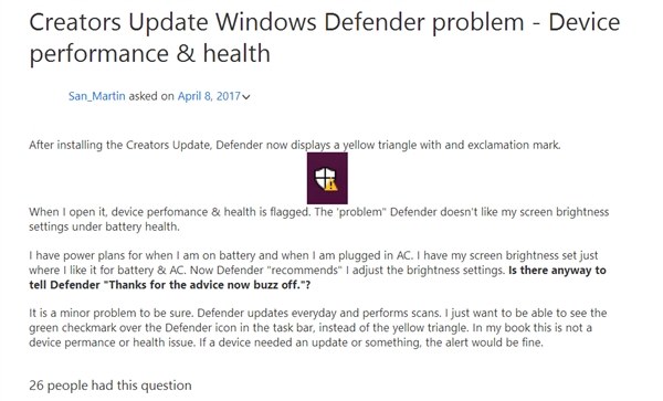 Windows 10创意者更新被狂吐槽:黄色叹号不胜其烦