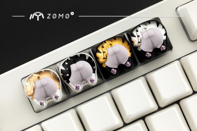 ZOMO黑科技新品，猫PP温感变色金属键帽。