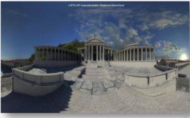 （佩戴者可以通过AR眼镜看到卡皮多利山的复原效果图）