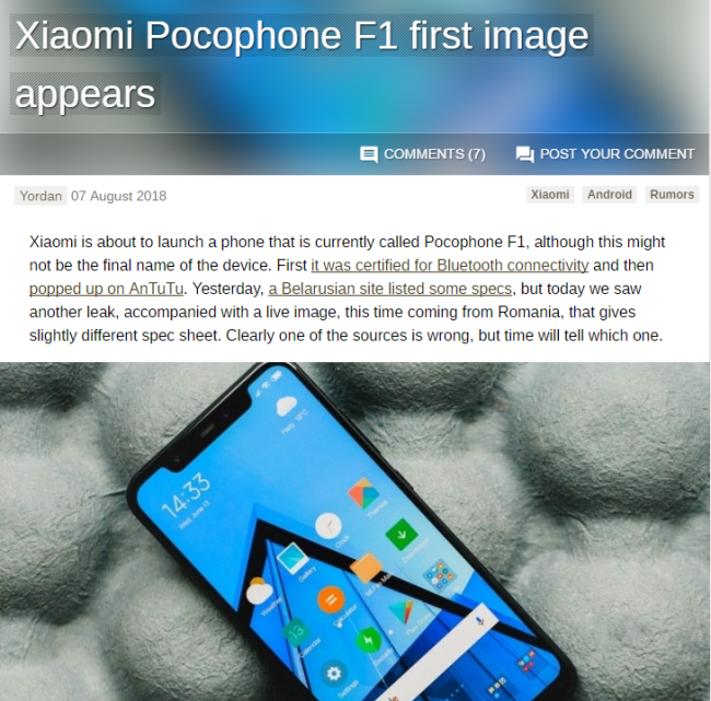 小米针对欧洲市场推旗舰机型Pocophone F1  骁龙845+液冷散热技术(图1)