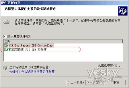 图为:“标准双通道PCI IDE控制器”