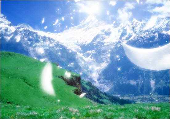 Photosop制作唯美的雪山风景
