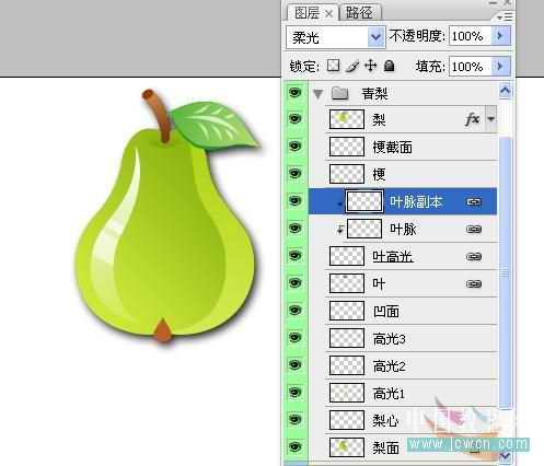 Photoshop初学者实例教程:鼠绘漂亮水晶水果图标