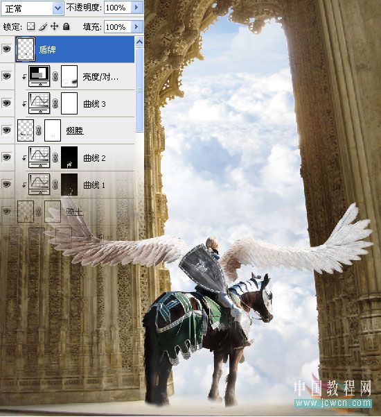 Photoshop精彩合成教程:天使骑士出征史诗场景的制作