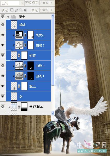 Photoshop精彩合成教程:天使骑士出征史诗场景的制作