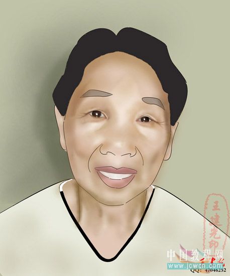 Photoshop鼠绘教程:人物写真绘制“我的奶奶”