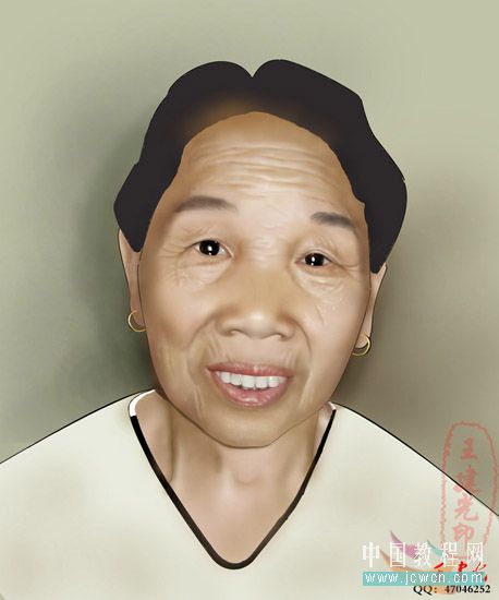 Photoshop鼠绘教程:人物写真绘制“我的奶奶”