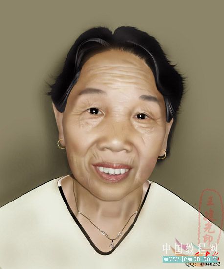 Photoshop鼠绘教程:人物写真绘制“我的奶奶”