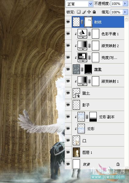 Photoshop精彩合成教程:天使骑士出征史诗场景的制作