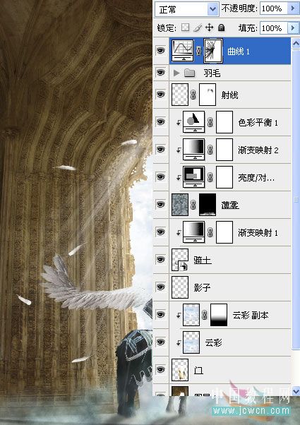 Photoshop精彩合成教程:天使骑士出征史诗场景的制作