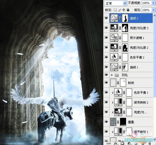 Photoshop精彩合成教程:天使骑士出征史诗场景的制作