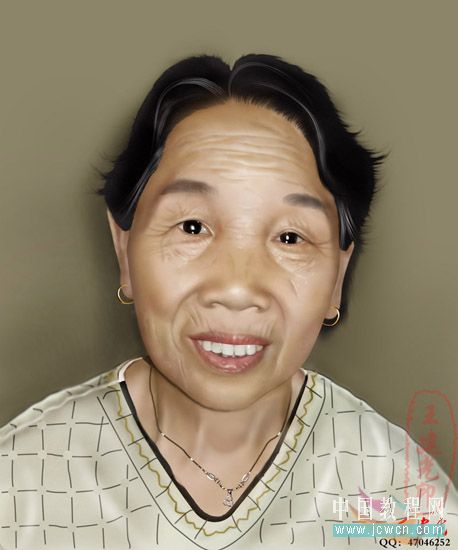 Photoshop鼠绘教程:人物写真绘制“我的奶奶”