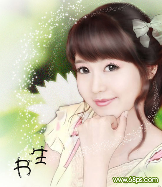 Photoshop教程:美女照片变唯美仿手绘效果
