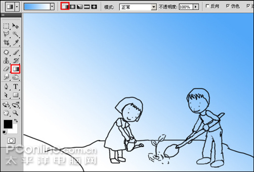 Photoshop CS4鼠绘教程:涂鸦绘制植树节儿童插画