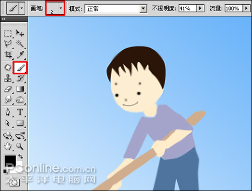 Photoshop CS4鼠绘教程:涂鸦绘制植树节儿童插画