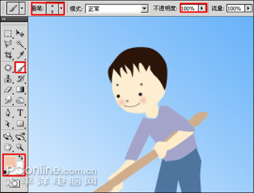 Photoshop CS4鼠绘教程:涂鸦绘制植树节儿童插画