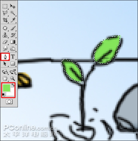 Photoshop CS4鼠绘教程:涂鸦绘制植树节儿童插画