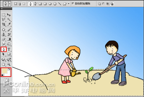 Photoshop CS4鼠绘教程:涂鸦绘制植树节儿童插画