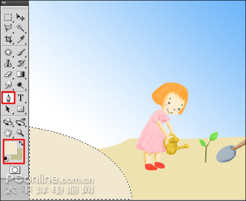 Photoshop CS4鼠绘教程:涂鸦绘制植树节儿童插画